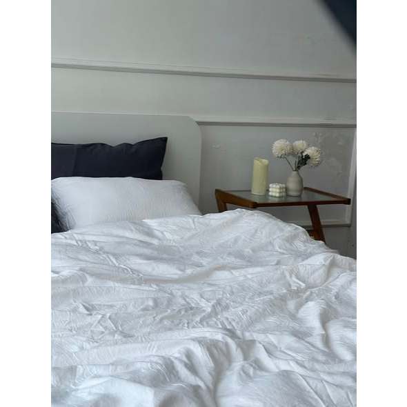 Bộ chăn ga gối New BamBoo Linen- Màu trắng