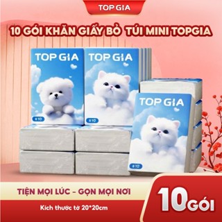  Khăn giấy bỏ túi Top Gia 4 lớp 1 gói 8 tờ mềm mịn an toàn cho mọi làn da 