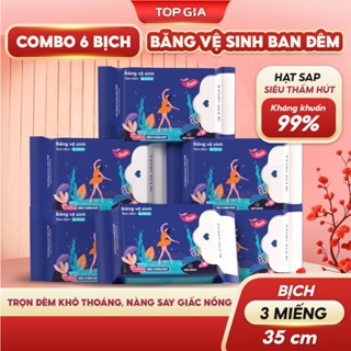  Băng vệ sinh ban đêm Topgia 35cm siêu thấm hút vải không dệt êm ái giảm trào ngược 