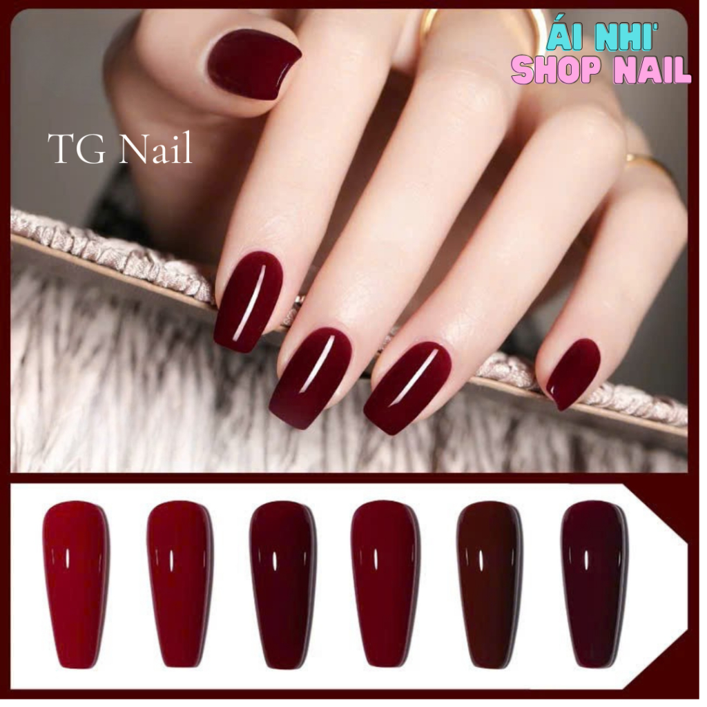 Sơn gel TG lẻ - Sơn thach đỏ rượu vang - Đỏ thuần Chính hãng TG 15ml