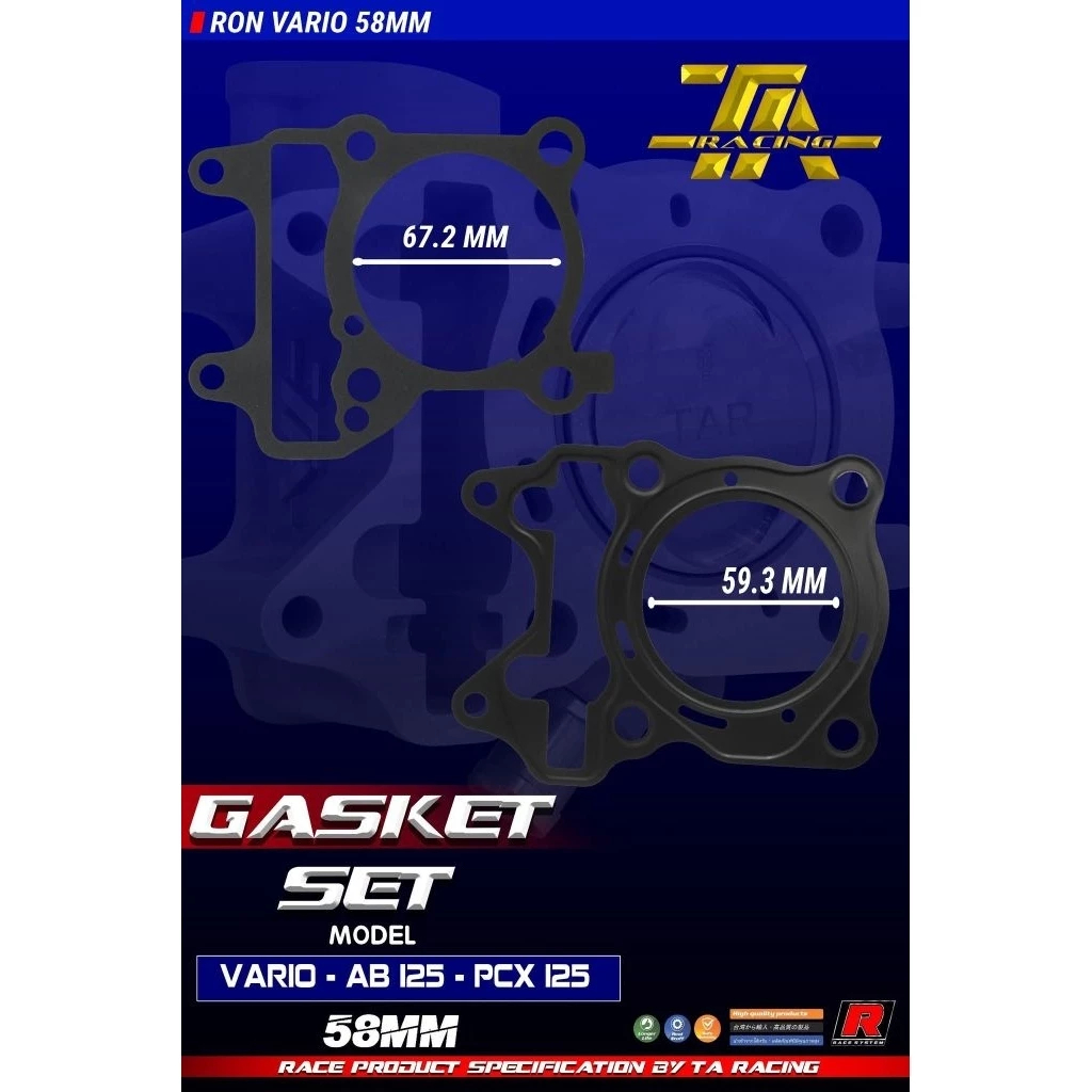 Ron đầu TA racing đài loan 58-62-65 dành cho Vario,AB,PCX 2 val