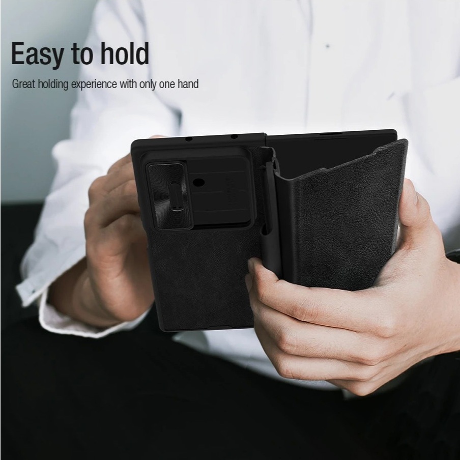 Bao da Galaxy Z Fold 7 Nillkin Qin kèm bút cảm ứng