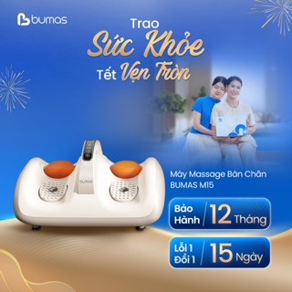  Máy Massage Bàn Chân BUMAS M15 - Cơ Chế Massage Rung Cơ Học Độc Quyền Kết Hợp Với Con Lăn Chườm Ấm 