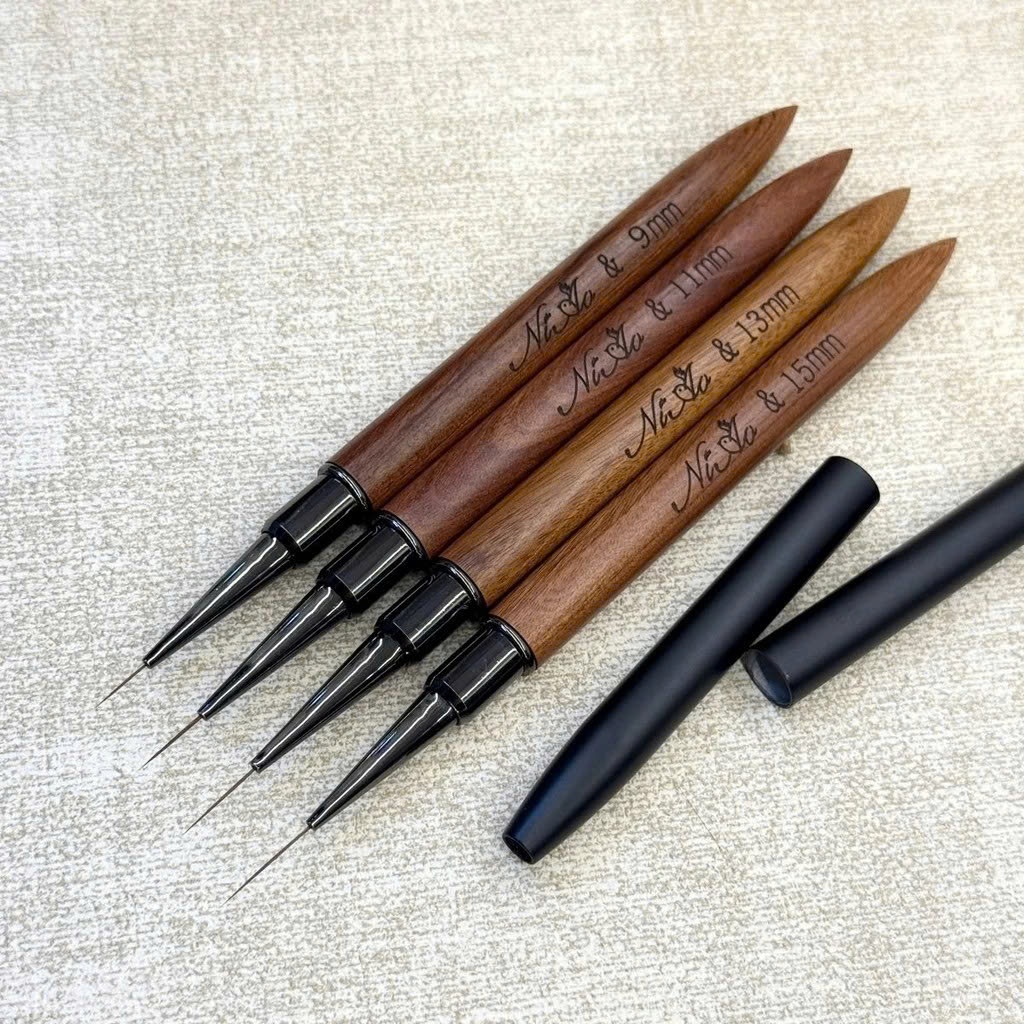 Cọ nét cán gỗ siêu mảnh Niao, Cọ vẽ nail chuyên dụng.shop phụ kiện nail chính hãng