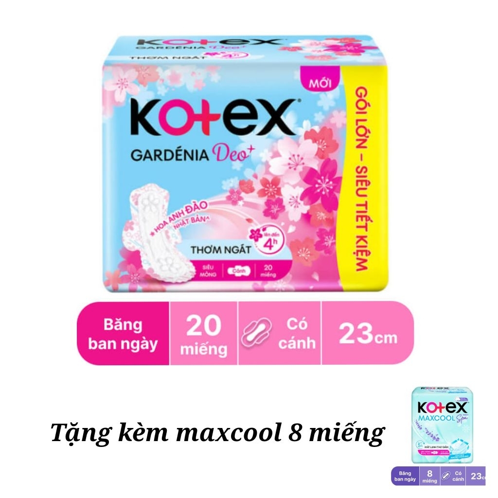 (+8m) Băng vệ sinh Kotex hoa anh đào 20 miếng