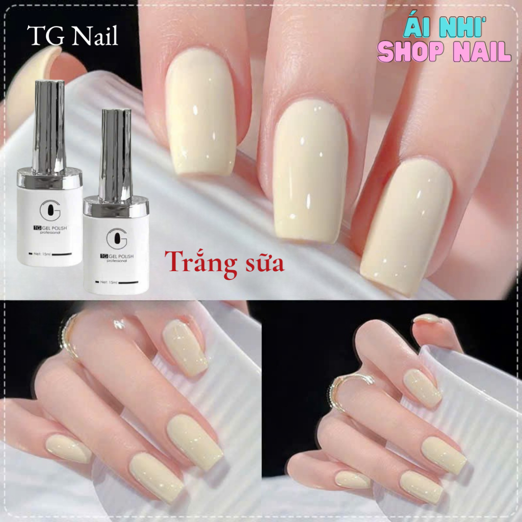 Sơn gel TG - Sơn gel trắng sữa cọ tròn  TG chính hãng 15ml
