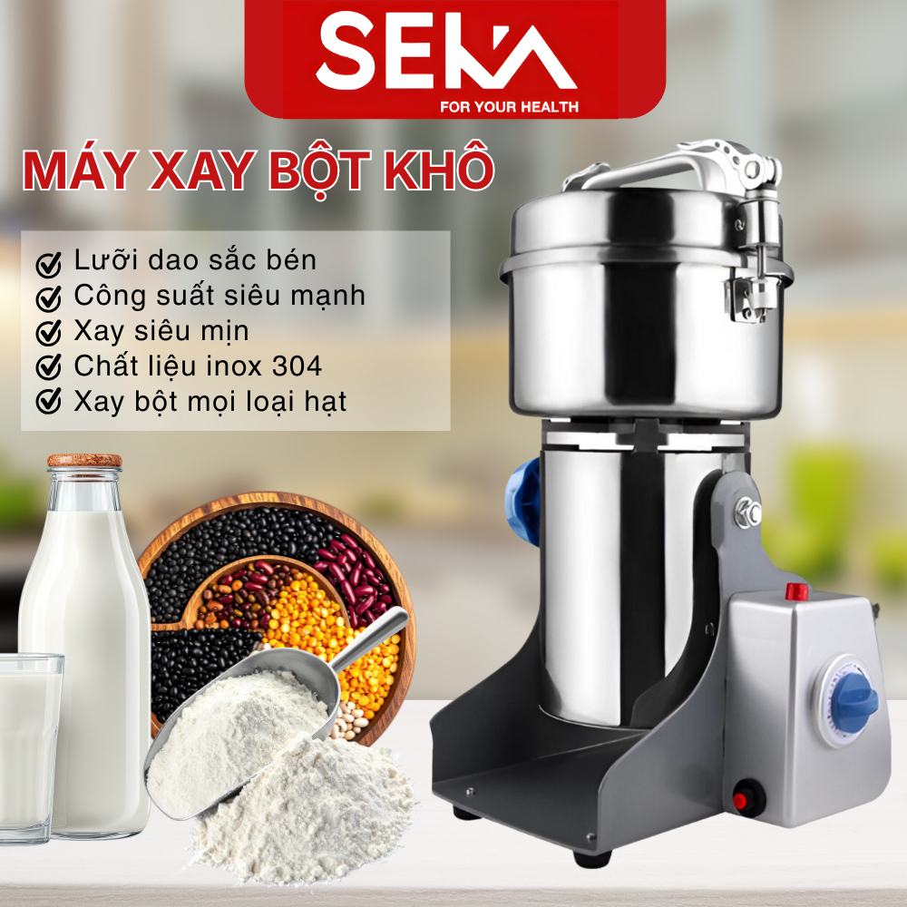 Máy xay bột khô Seka SK200, Xay 800g, Xay Mọi Thực Phẩm, Xoay 90 Độ, - Bảo Hành 12 Tháng