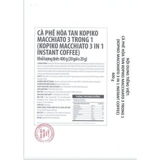 [Combo 2 bịch] Cà Phê sữa KOPIKO x 40 Gói *20GR