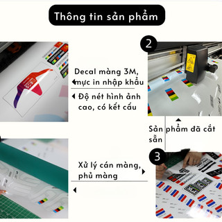 Decal Vành Intro7 Cao Cấp( 1 Set gồm 6 tem) Hẻm Bike Decal Tem dán xe chống bụi chống nước