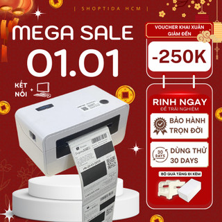  Máy in đơn hàng shoptida sp46 in đơn hàng phiếu gửi minicode logo tự dán máy in đơn hàng tự dán BH 12 tháng 
