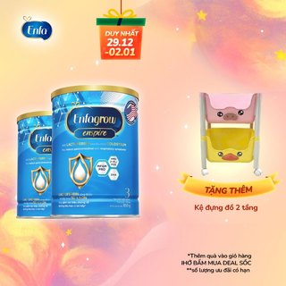  Bộ 2 lon sữa bột Enfagrow Enspire 3 hỗ trợ đề kháng với Lactoferrin cho trẻ từ 2-6 tuổi - 850g lon 