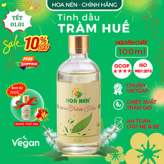  Tinh dầu Tràm Huế Nguyên Chất Hoa Nén 100ml – Chuẩn VietGAP – An Toàn Cho Mẹ Và Bé Sơ Sinh 