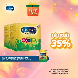   Tặng 1 lon 830  Bộ 2 hộp sữa bột Enfagrow A+ Neuropro 4 với DHA giúp phát triển não bộ cho trẻ từ 2–6 tuổi– 2.2kg hộp 