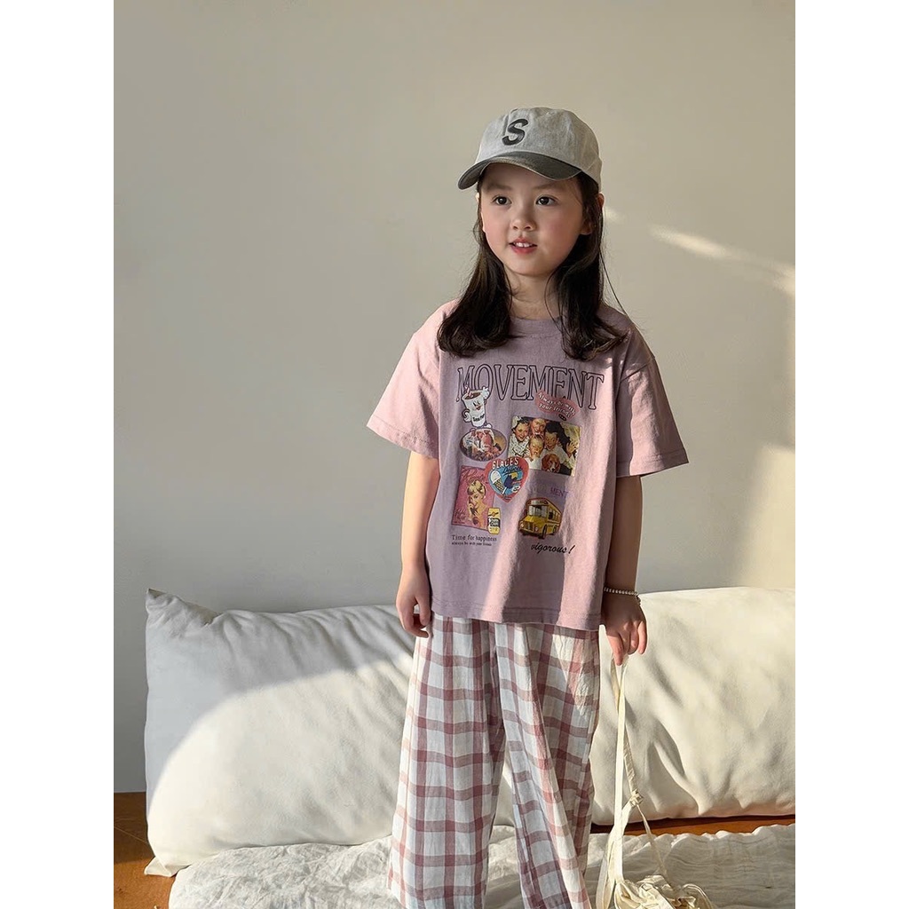 ÁO THUN TAY NGẮN MOVEMENT BÊ GÁI MÀU TÍM - C5191