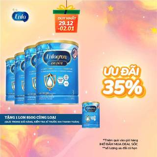   Tặng 1 lon 850g  Bộ 4 lon sữa bột Enfagrow Enspire 3 850g hỗ trợ đề kháng với Lactoferrin dành cho trẻ từ 2-6 tuổi 