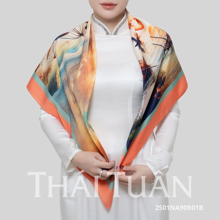 Khăn Choàng Vuông Cao Cấp 1 Lớp 90x90 cm 2S01NA90 - Thái Tuấn Fashion