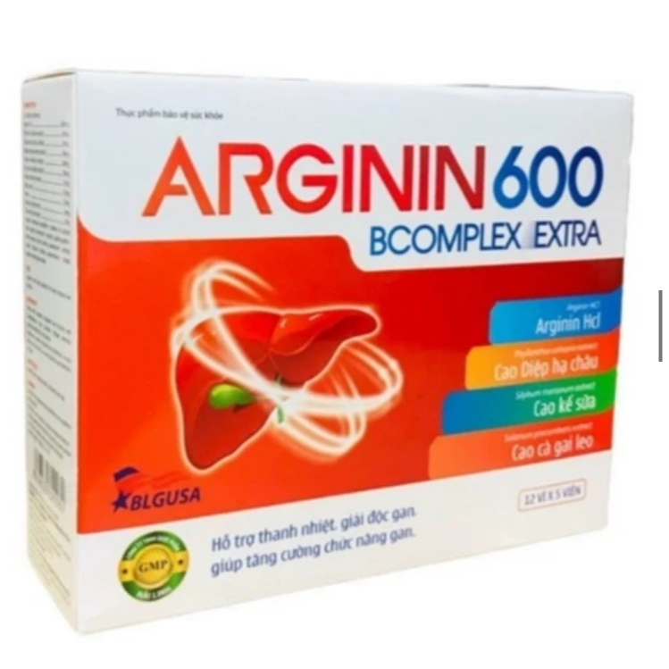 Arginin 600 BCOMPLEX EXTRA mát gan, lợi mật, giải độc gan, tăng cường chức năng gan viếnd