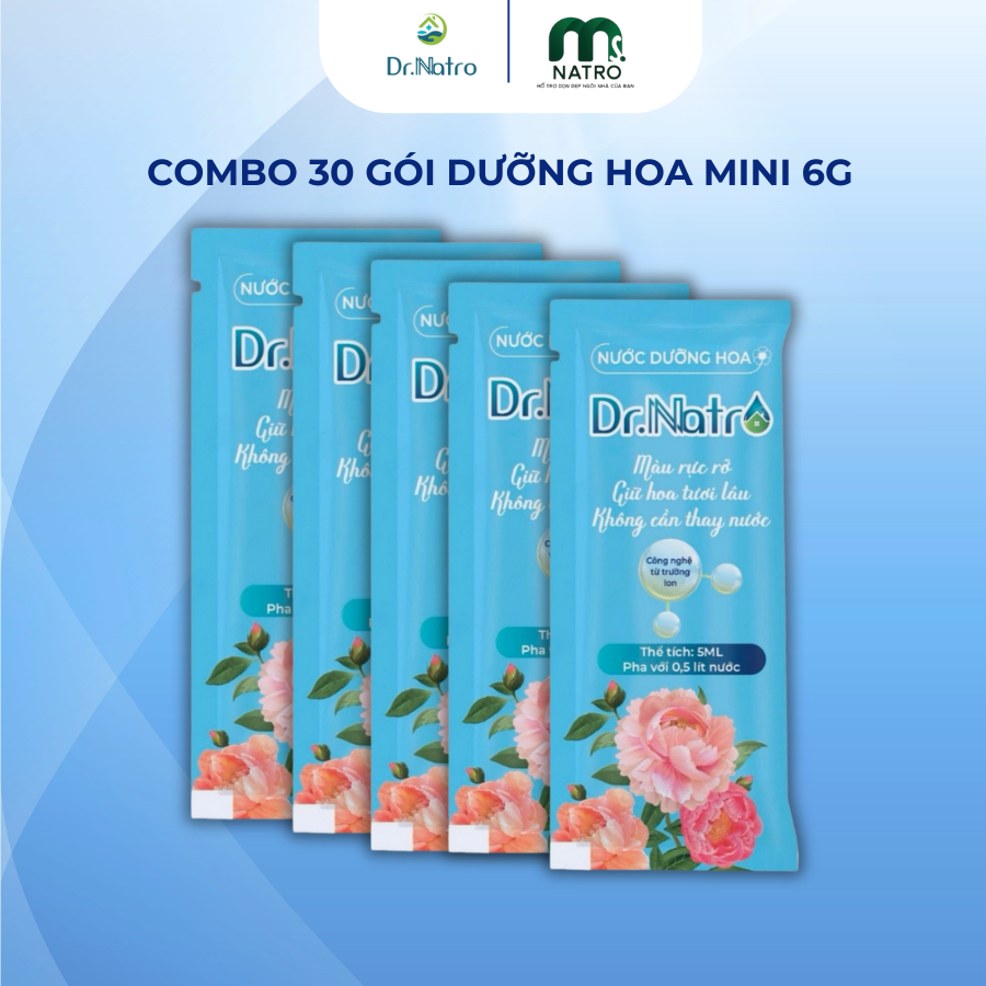 Combo 30 GÓI dưỡng hoa DR NATRO giúp hoa tươi lâu không bị thối gốc - Dạng gói 6g