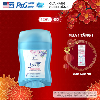  Sáp Khử Mùi SECRET 45g Giảm tiết mồ hôi và dưỡng da săn mịn hương phấn thơm dịu nhẹ - Mỹ 