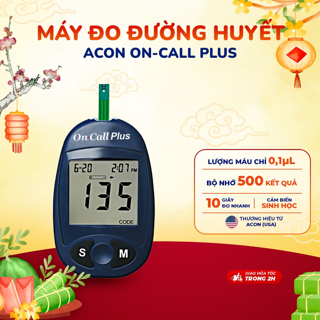 Máy Đo Đường Huyết Acon On-Call Plus Đo Nhanh 10 Giây Bảo Hành Trọn Đời - Cho Kết Quả Chính Xác