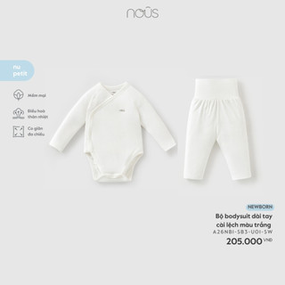  Nous Newborn Bộ Bodysuit dài tay kèm quần cạp cao bé trai bé gái sơ sinh chất petit mềm mát dưới 5.5kg BST T1 