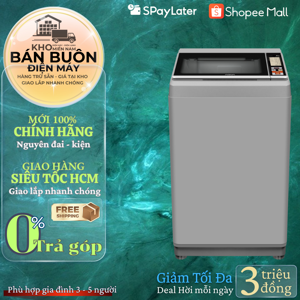 Máy giặt Aqua AQW-S90CT(S) 9kg – cửa trên, đa chiều MultiJet, bảng điều khiển song ngữ