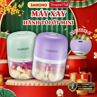   BH 1 năm  Máy xay tỏi ớt cầm tay Samono SW-L4  250ml 30w không dây dung lượng pin sạc 800 mAh cổng type C 