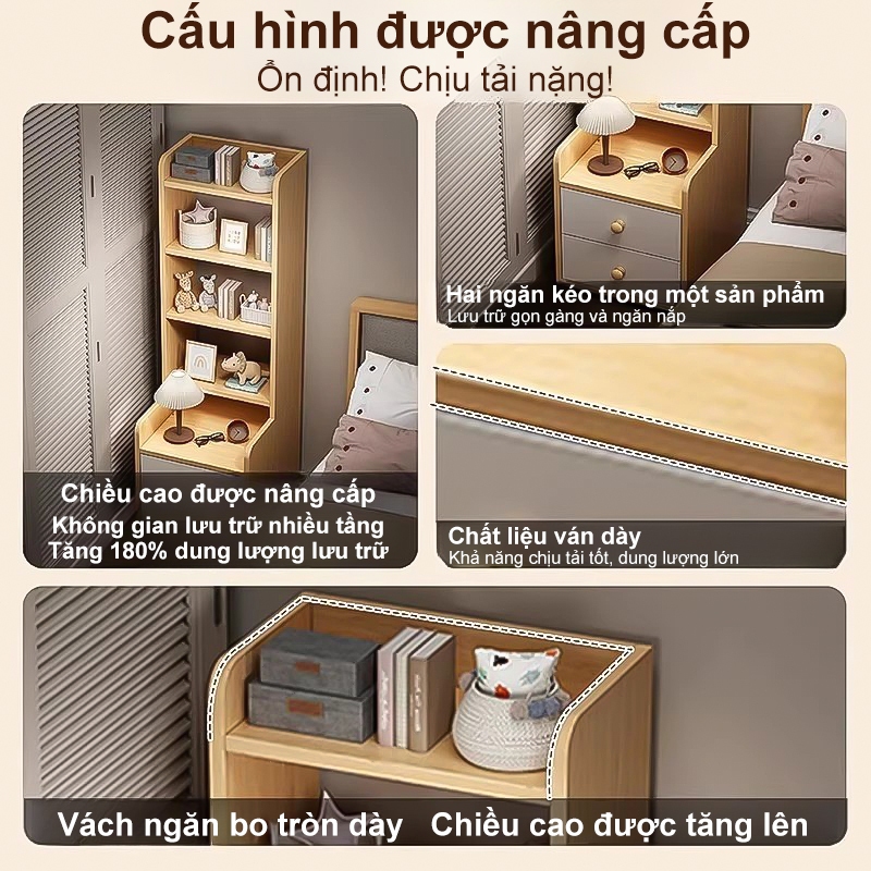 ALVIN Tủ đựng đồ kệ đầu giường đa năngcó ngăn kéo tiết kiệm không gian chắc chắn và bền bỉ | BigBuy360 - bigbuy360.vn
