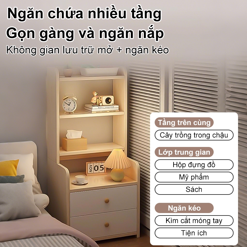 ALVIN Tủ đựng đồ kệ đầu giường đa năngcó ngăn kéo tiết kiệm không gian chắc chắn và bền bỉ | BigBuy360 - bigbuy360.vn