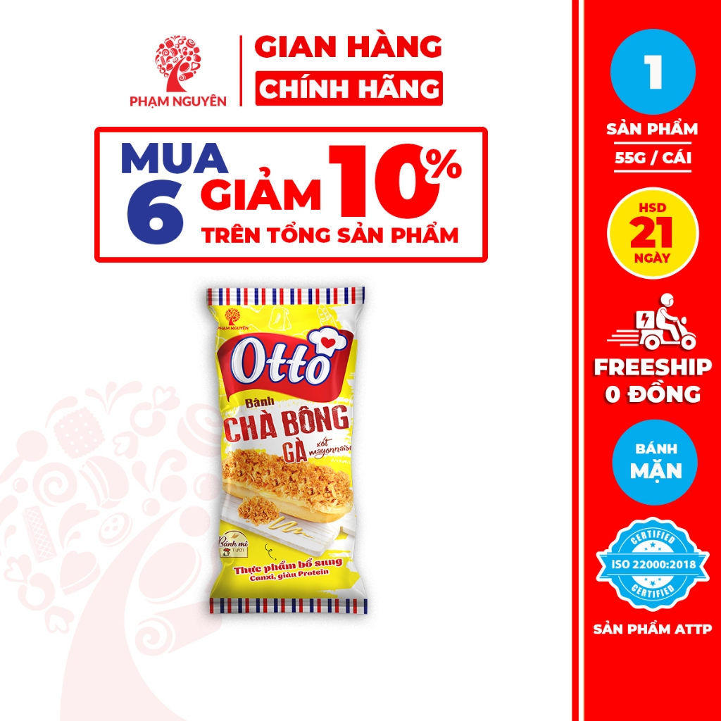 [MUA 6 GIẢM 10%] 1 Gói Bánh Mì Phủ Chà Bông Gà Giàu Đạm Xốt Mayonnaise – Otto Phạm Nguyên Floss Boss 55g
