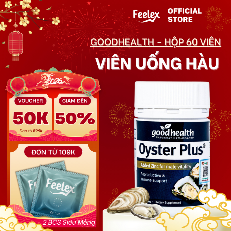  Tinh chất hàu New Zealand Good Health Oyster Plus hỗ trợ sức khỏe - hộp 60v 