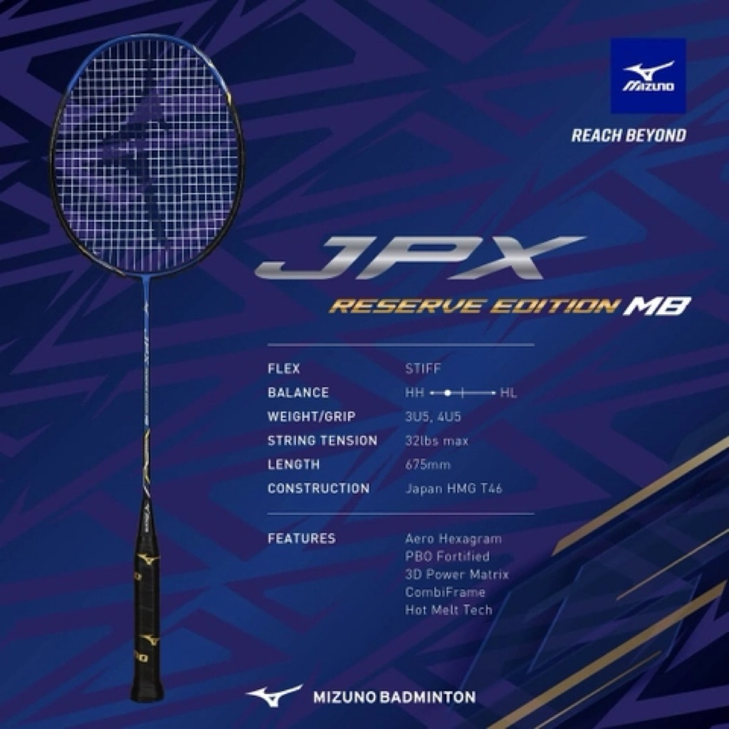 🔥Vợt cầu lông Mizuno JPX Reserve Edition MB (4u, không lưới)