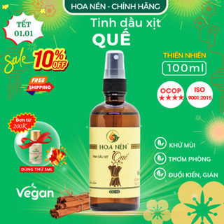  Chai xịt tinh dầu Quế 100ml - Hoa Nén - Nồng ấm thiên nhiên khử mùi ẩm mốc đuổi muỗi thơm phòn.g 