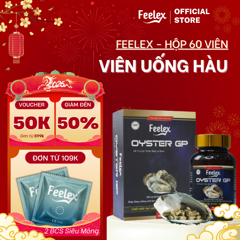 Tinh chất hàu biển cao cấp Feelex Oyster GP tăng cường sức khỏe hộp 60 viên