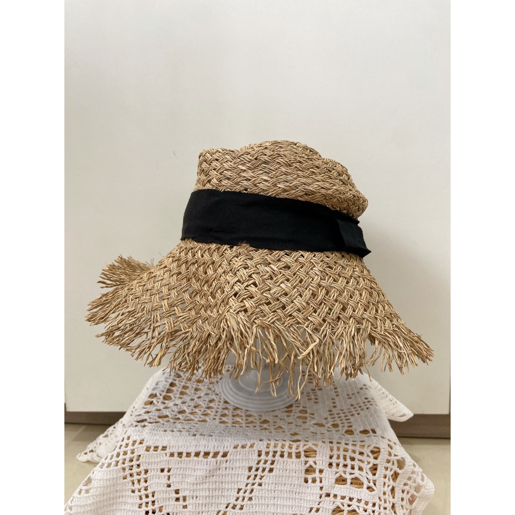 |2hand Nhật| MŨ CÓI VÀNH ĐI BIỂN 55cm (hơi xẹp form do vận chuyển)
