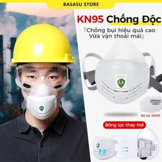  Mặt nạ hộ lao động phòng độc KN95 Khẩu Trang phun sơn hóa chất chất liệu silicone mềm chống khí chống bụi chống khói 