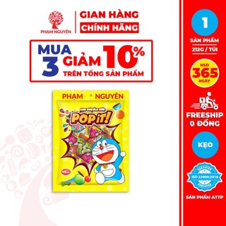   MUA 3 GIẢM 10%  Kẹo socola sữa Popit Phạm Nguyên Doraemon 212gr | Socola | Đồ ăn vặt 