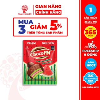   MUA 3 GIẢM 5%  Bánh phủ socola Choco PN Phạm Nguyên Dưa Hấu 204g | Bánh ăn vặt Socola | Đồ ăn vặt 