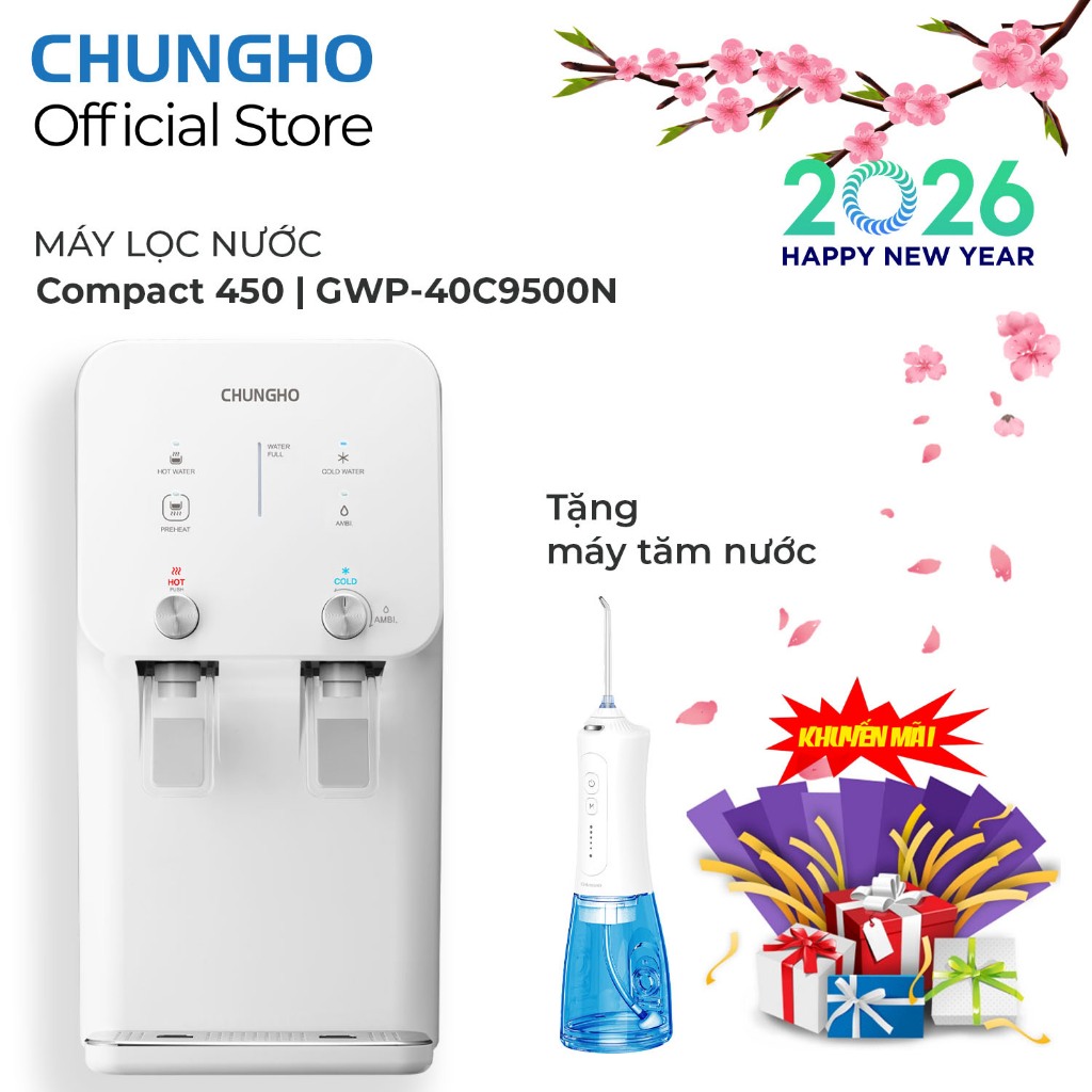 Máy lọc nước nóng lạnh ChungHo ComPact 450, Nhập khẩu Hàn Quốc, nóng, lạnh, nguội