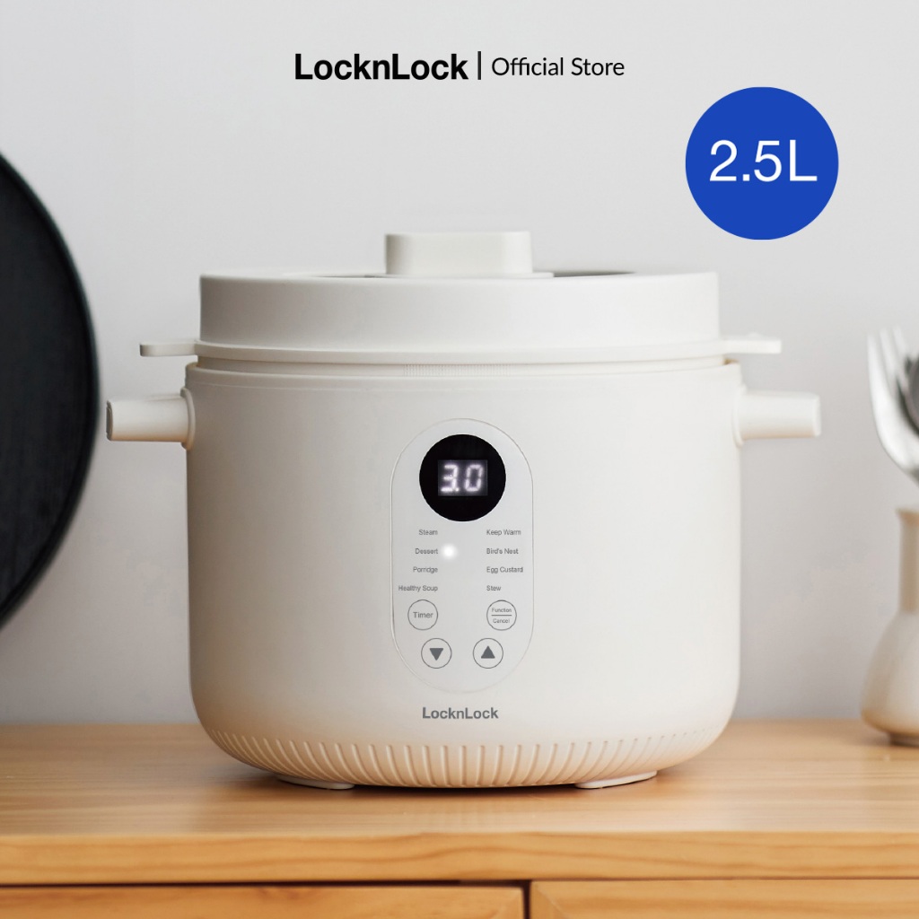 Nồi nấu chậm đa năng Locknlock Bianco Multi-function Slow Cooker 2.5L EJP164IVY