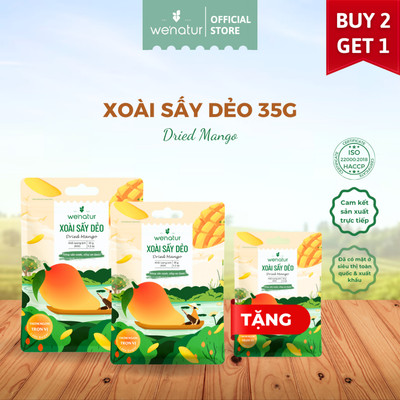 [COMBO GIÁ TỐT] Combo 2 Xoài sấy dẻo nguyên vị ít đường we'natur 35g (tặng 1 Xoài dẻo 35g) [Bao Bì Mới]
