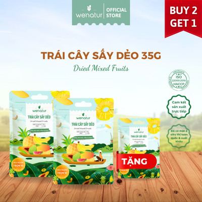 [COMBO GIÁ TỐT] Combo 2 Trái cây sấy dẻo we'natur 35g (tặng 1 Trái cây sấy dẻo 35g) [Bao bì mới]