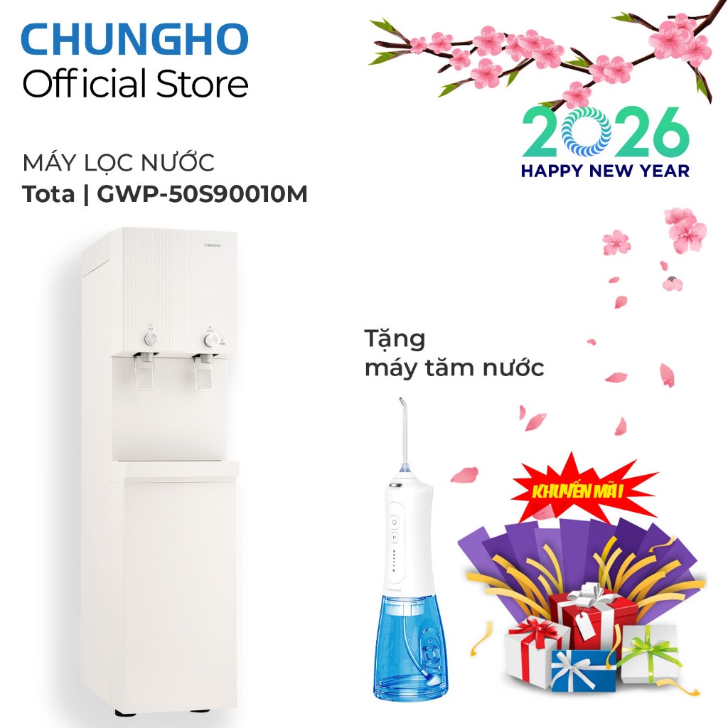 Máy lọc nước cây đứng nóng lạnh ChungHo Tota GWP-50S90010M, Dung tích 11.2 Lít, Nhập khẩu Hàn Quốc
