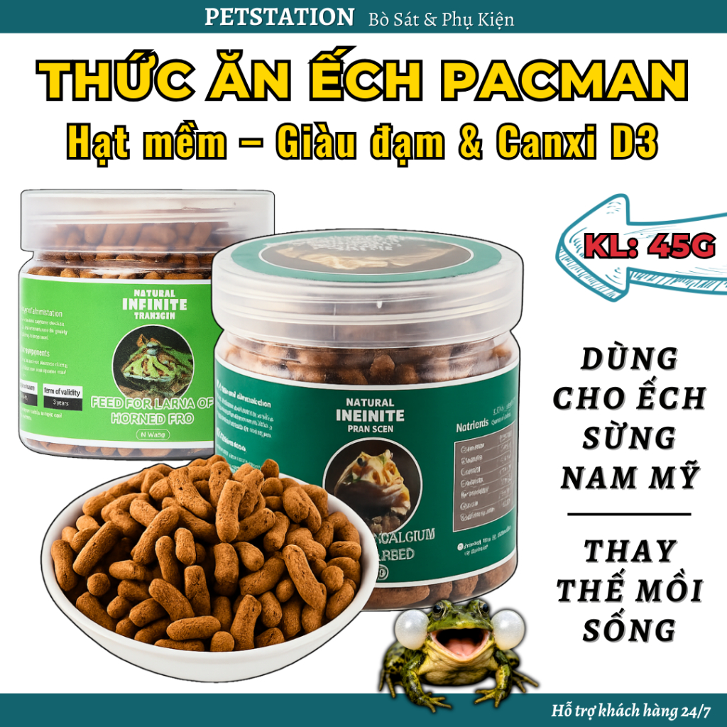 Thức Ăn Cho Ếch Pacman, Ếch Sừng Nam Mỹ | Bổ Sung Dinh Dưỡng | Chính Hãng Natural Infinite Transgen