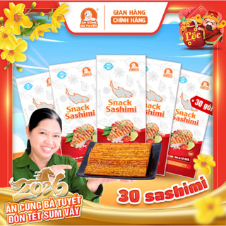   Tặng 1 chân gà  Combo 30 gói snack sashimi - Ăn Cùng Bà Tuyết - Đồ ăn vặt Việt Nam M30 