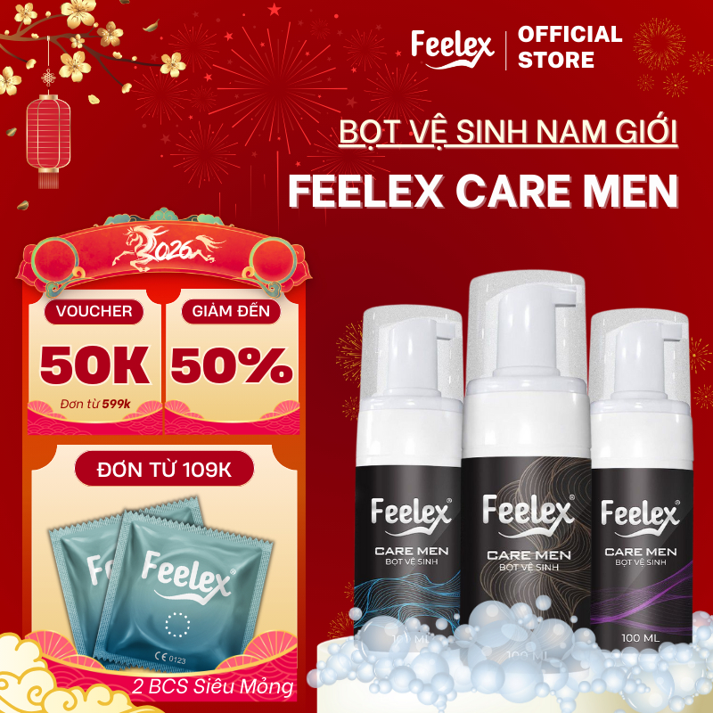 Bọt vệ sinh nam giới Feelex Care Men hương thơm nam tính, sang trọng lọ - 100ml
