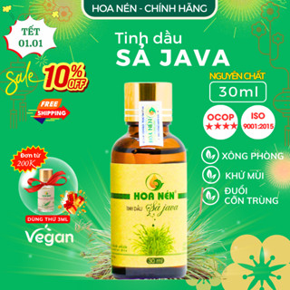  Tinh dầu Sả Java nguyên chất 30ml - Hoa Nén - Hương thơm mát khử mùi đuổi muỗi côn trùng 