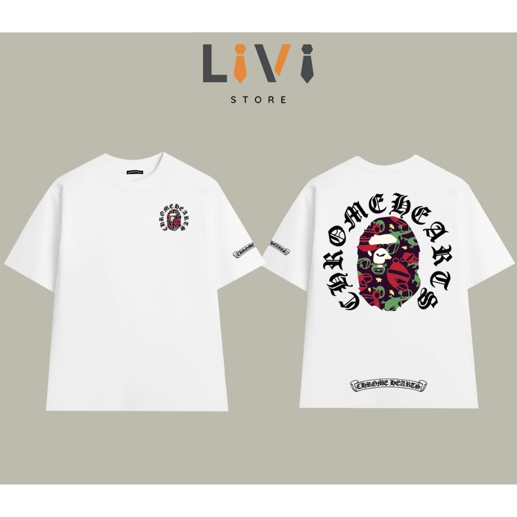 Áo Thun Chrome Hearts x Camo Livi Form Rộng Cotton Unisex – LiVi Store