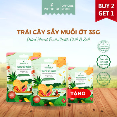 [COMBO GIÁ TỐT] Combo 2 Trái cây sấy muối ớt we'natur 35g (tặng 1 Trái cây sấy muối ớt 35g) [Bao Bì Mới]