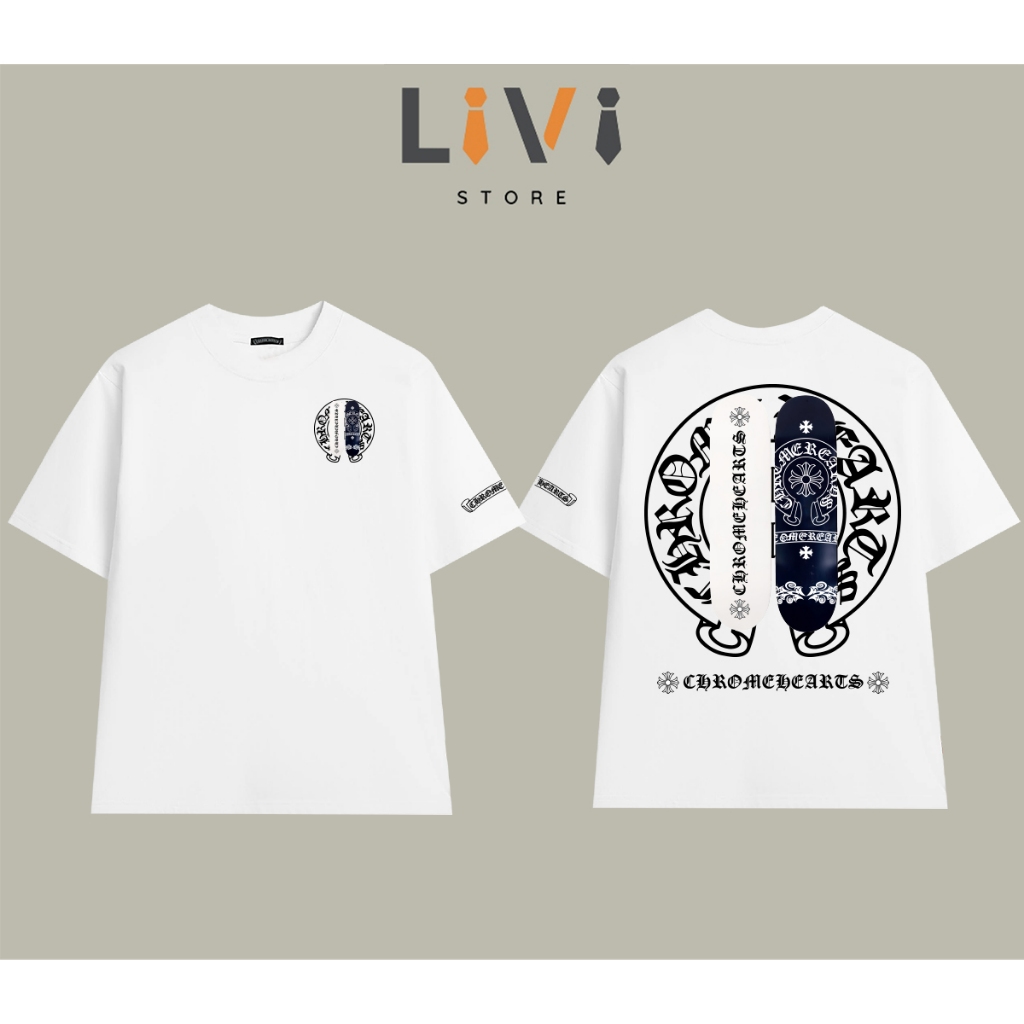 Áo Thun Chrome Hearts Double Board Livi Form Rộng Cotton Unisex – LiVi Store